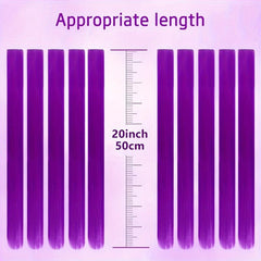 6pcs Red Hair Extensions Clip In 50 8 Cm Long Straight Heat Resistant Girls