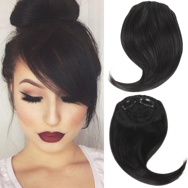Synthetic Clip In Bangs for Women Hairpiece with Side Bangs