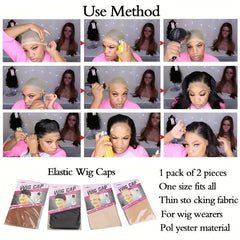 5 Packs 10pcs Nude Mesh Net Wig Caps for Wigs Stocking Cap Beige Brown