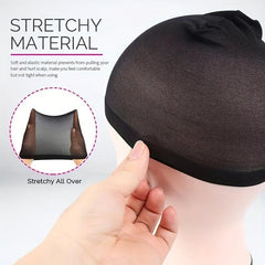 5 Packs 10pcs Nude Mesh Net Wig Caps for Wigs Stocking Cap Beige Brown