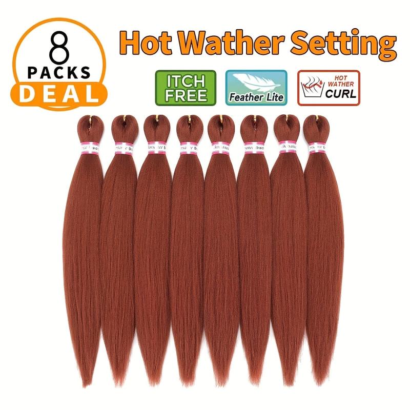 Pre-Stretched Braiding Hair Extensions 50 8 Cm Easy Crochet Braid 8 Packs