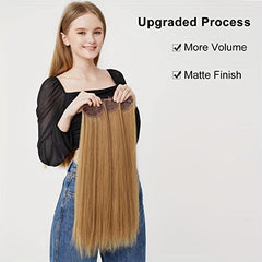 Thick Long Straight Clip In Extensions Pack of 3 for Women Girls 50.8 cm