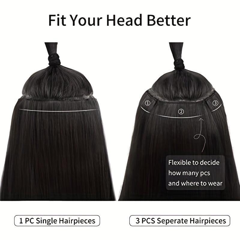 Thick Long Straight Clip In Extensions Pack of 3 for Women Girls 50.8 cm