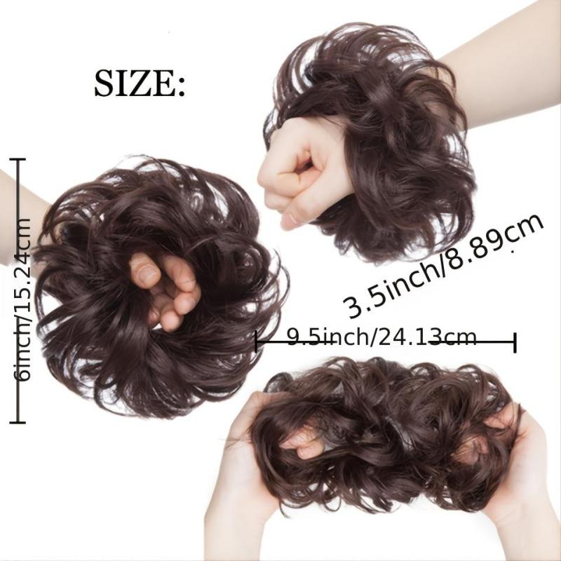 Curly Wavy Messy Hair Bun Extension