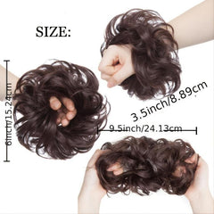 Curly Wavy Messy Hair Bun Extension