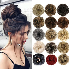 Curly Wavy Messy Hair Bun Extension