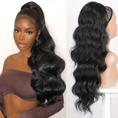60 96 cm Curly Wave Drawstring Ponytail Extensions Synthetic Hairpiece