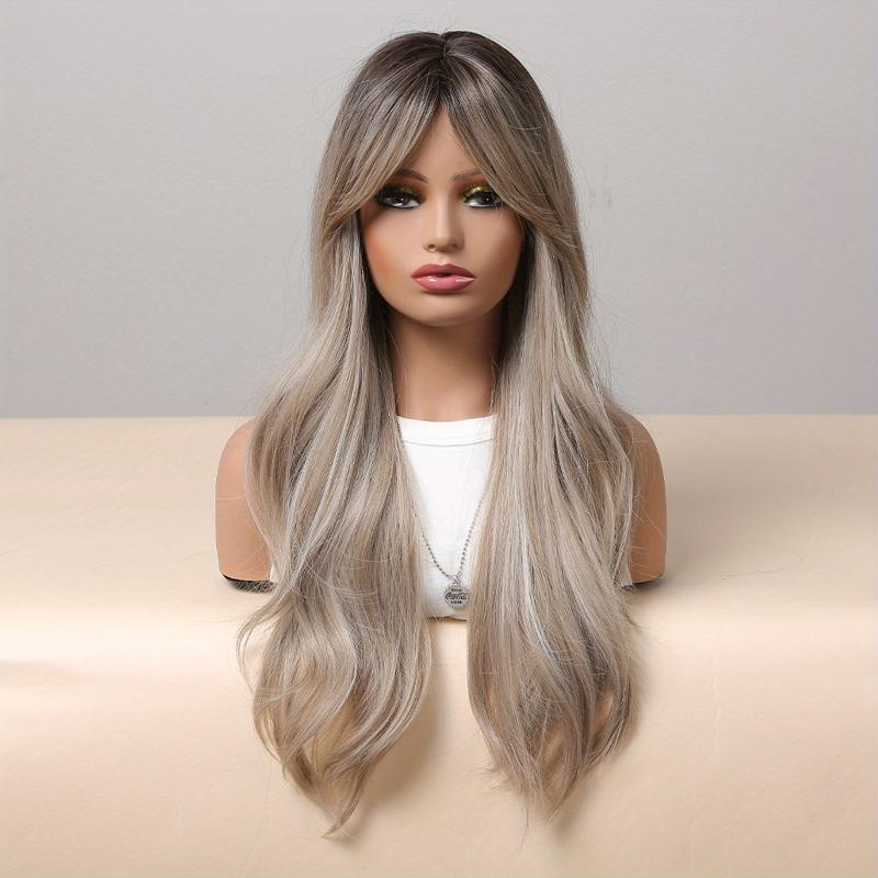 Pink Body Wave Hair Wig with Bangs for Daily Party Cosplay Use