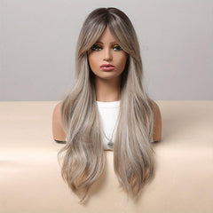 Pink Body Wave Hair Wig with Bangs for Daily Party Cosplay Use