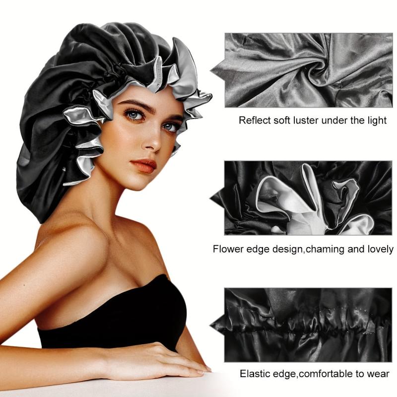 Satin Reversible Sleeping Cap for Women Hair Care Bonnet