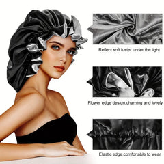 Satin Reversible Sleeping Cap for Women Hair Care Bonnet