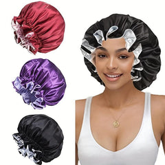 Satin Reversible Sleeping Cap for Women Hair Care Bonnet
