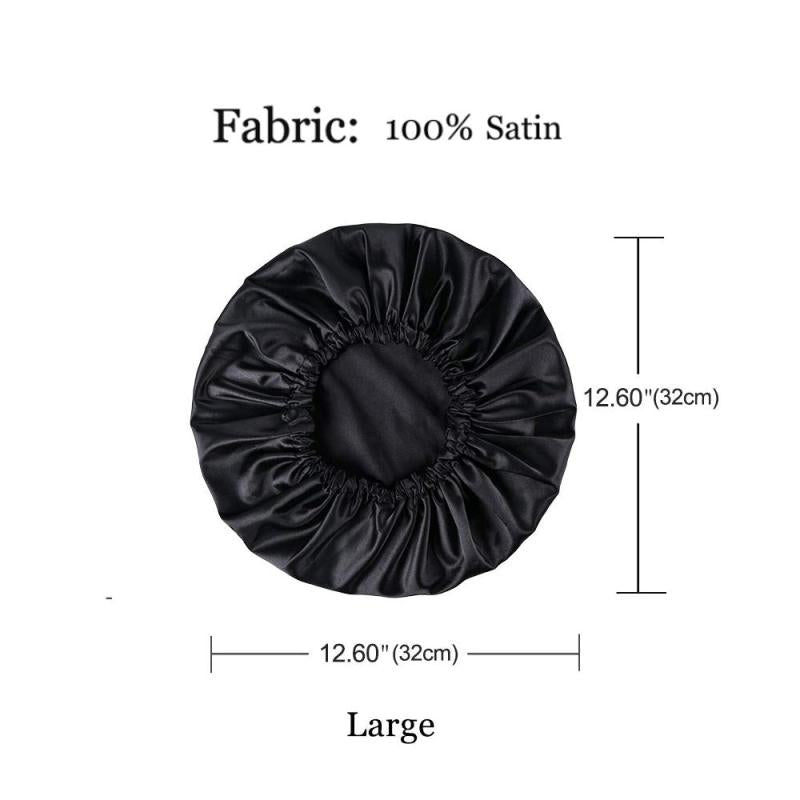 Satin Beauty Cap Double Layer Elastic Band Head Wrap