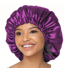 Satin Beauty Cap Double Layer Elastic Band Head Wrap