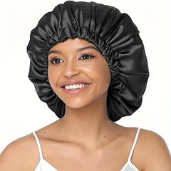 Satin Beauty Cap Double Layer Elastic Band Head Wrap