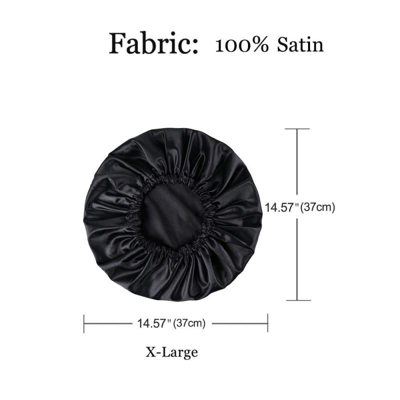 Satin Beauty Cap Double Layer Elastic Band Head Wrap