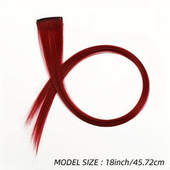 45 72 Cm Rainbow Synthetic Hair Extensions Straight Hair Clip 4pcs Hairpiece