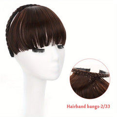 Synthetic Bangs With Braid Headband Clip In Hair Extension