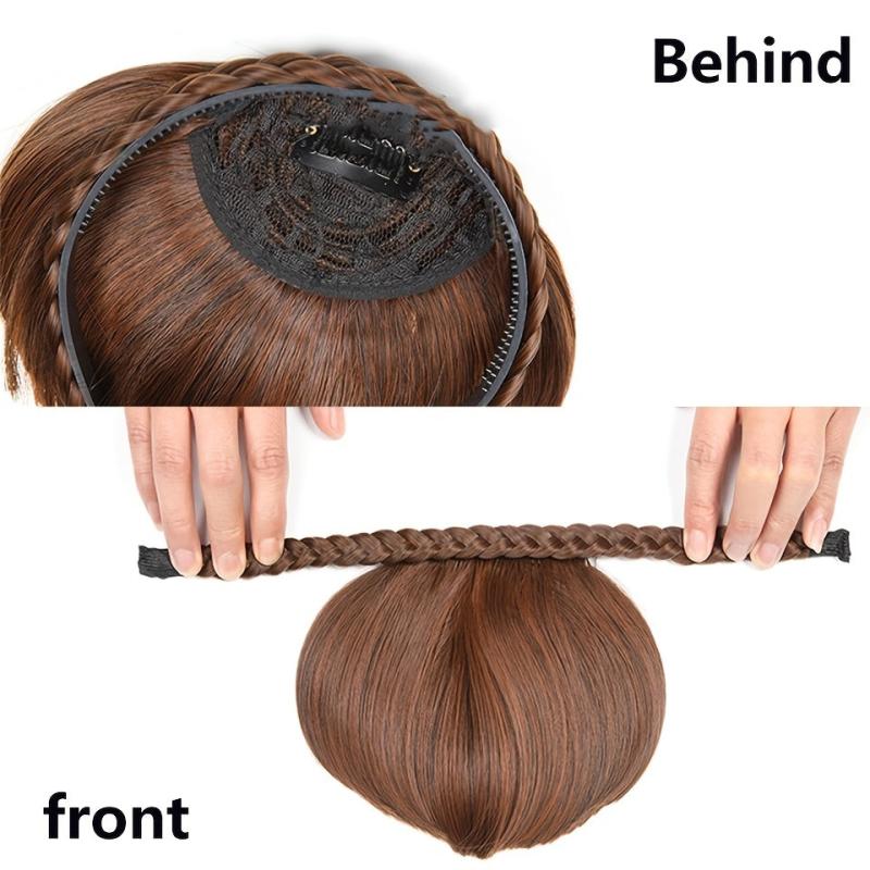 Synthetic Bangs With Braid Headband Clip In Hair Extension