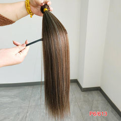 Long Straight Hair Weaving Bundles Synthetic Straight Ombre Bundles