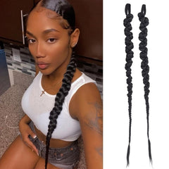 Long Braided Boxing Ponytail Hairpiece