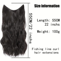 Invisible Line Hair Extension Long Wave Wig Piece