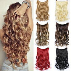 Invisible Line Hair Extension Long Wave Wig Piece