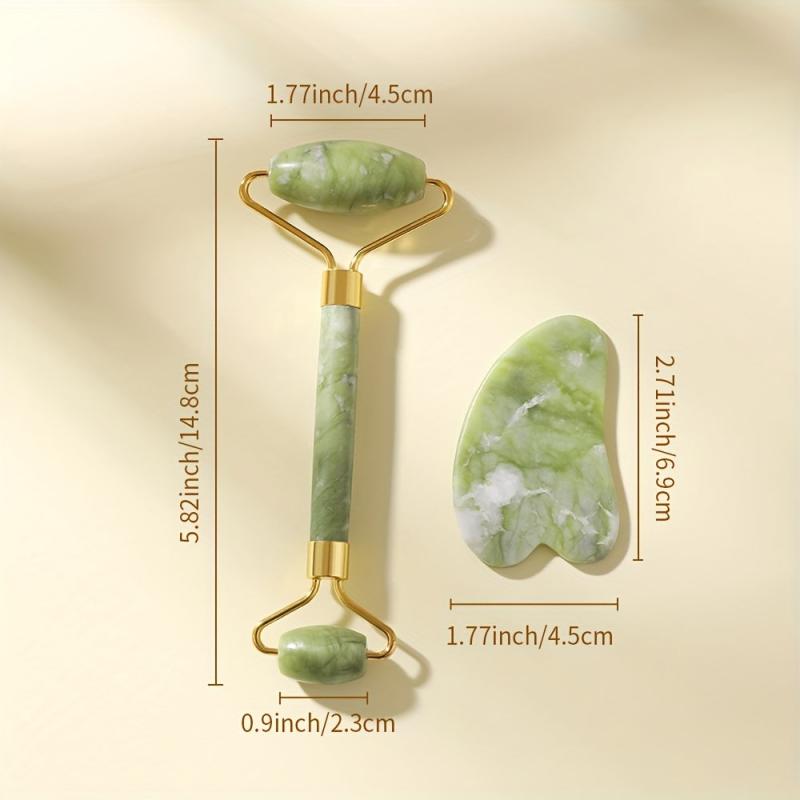 Jade Roller & Gua Sha Set for Face Massage Self Care