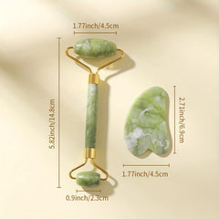 Jade Roller & Gua Sha Set for Face Massage Self Care