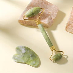 Jade Roller & Gua Sha Set for Face Massage Self Care