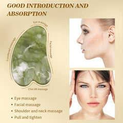Jade Roller & Gua Sha Set for Face Massage Self Care