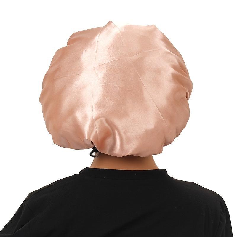 Adjustable Silk Satin Bonnet for Women - XL Size Sleep Cap for Curly Hair