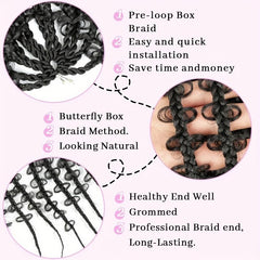 Butterfly Braids Crochet Hair Pre looped Synthetic Braiding Hair