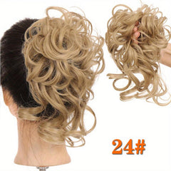 Messy Curly Hair Bun Chignon Elastic Hair Band Scrunchy Donut Updo Extensions