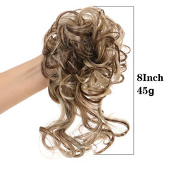 Messy Curly Hair Bun Chignon Elastic Hair Band Scrunchy Donut Updo Extensions