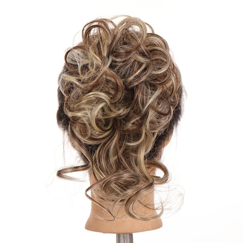 Messy Curly Hair Bun Chignon Elastic Hair Band Scrunchy Donut Updo Extensions
