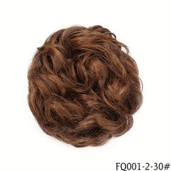 Messy Hair Bun Scrunchies Extension Curly Wavy Chignon Updo Hairpiece