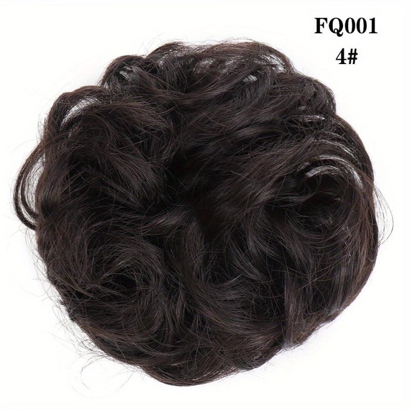 Messy Hair Bun Scrunchies Extension Curly Wavy Chignon Updo Hairpiece
