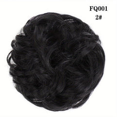 Messy Hair Bun Scrunchies Extension Curly Wavy Chignon Updo Hairpiece