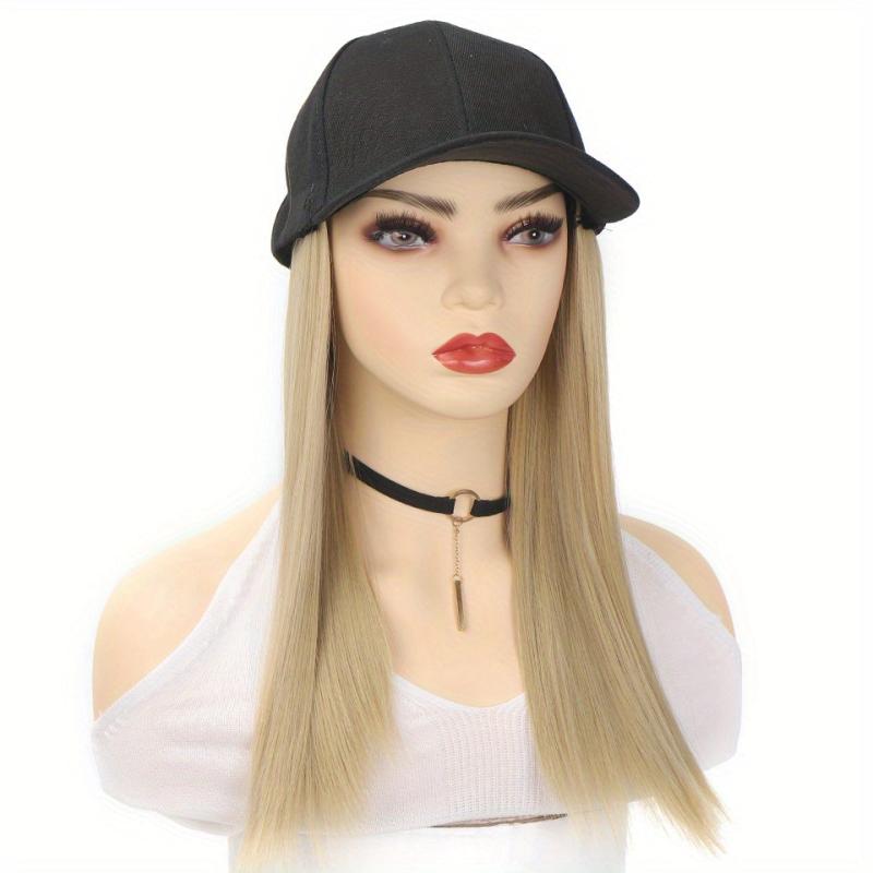 Blonde Hat Wig Baseball Cap Hair Extensions