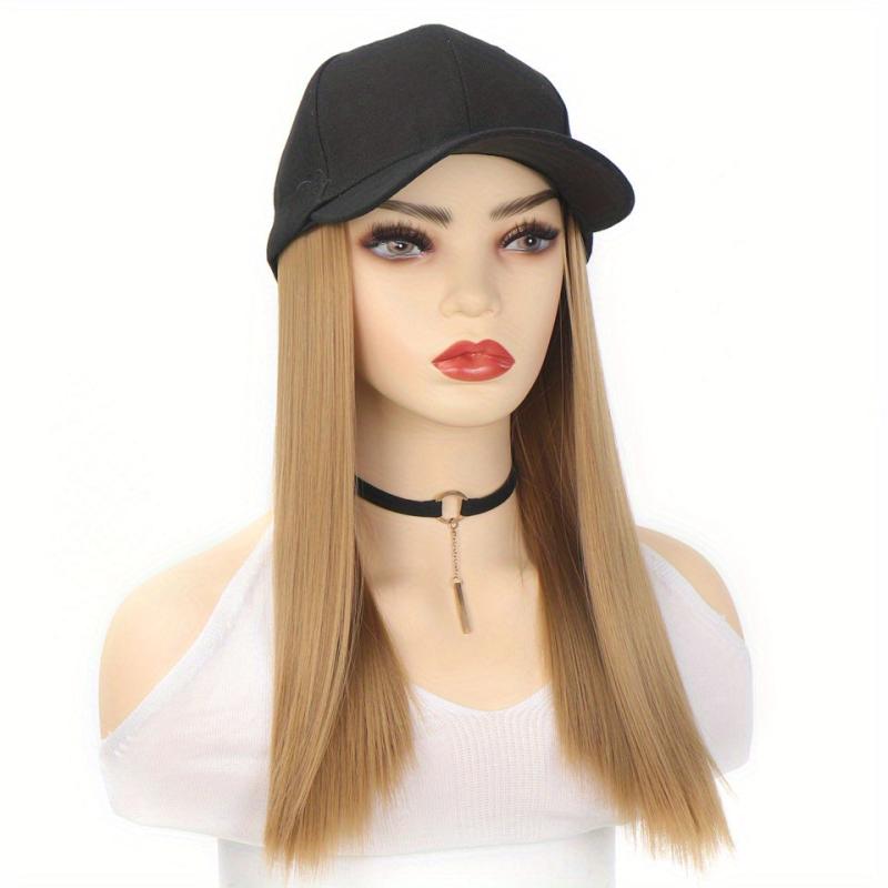 Blonde Hat Wig Baseball Cap Hair Extensions
