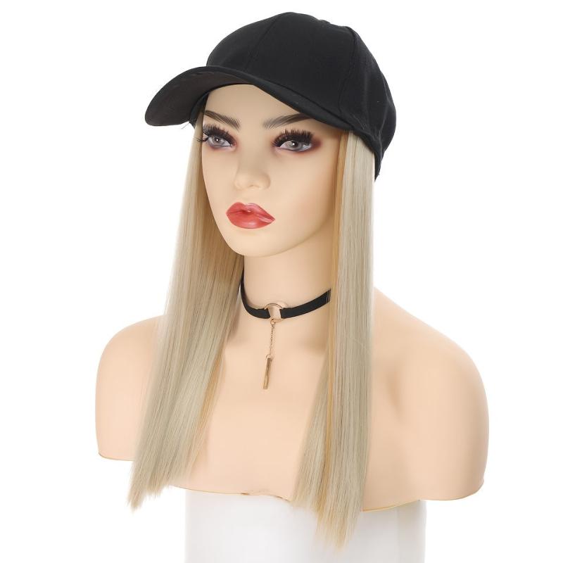 Blonde Hat Wig Baseball Cap Hair Extensions