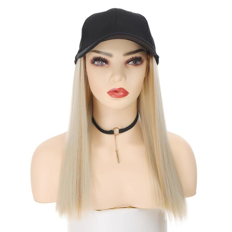 Blonde Hat Wig Baseball Cap Hair Extensions