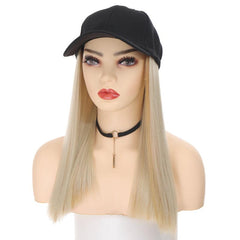 Blonde Hat Wig Baseball Cap Hair Extensions