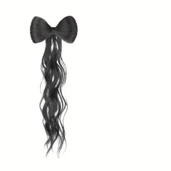 Bowknot Ponytail Medium Long Curly Wavy Ponytail Extensions Brown