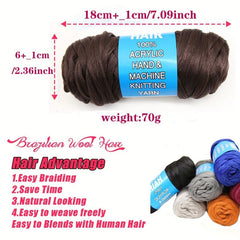 Brazilian Wool Hair Acrylic Yarn Hand Knitting Wool Braiding Hair