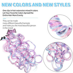 10 pcs Unicorn Clip In Hair Extensions for Women Girls 66 04 cm