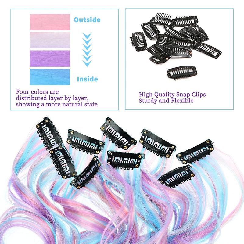 10 pcs Unicorn Clip In Hair Extensions for Women Girls 66 04 cm