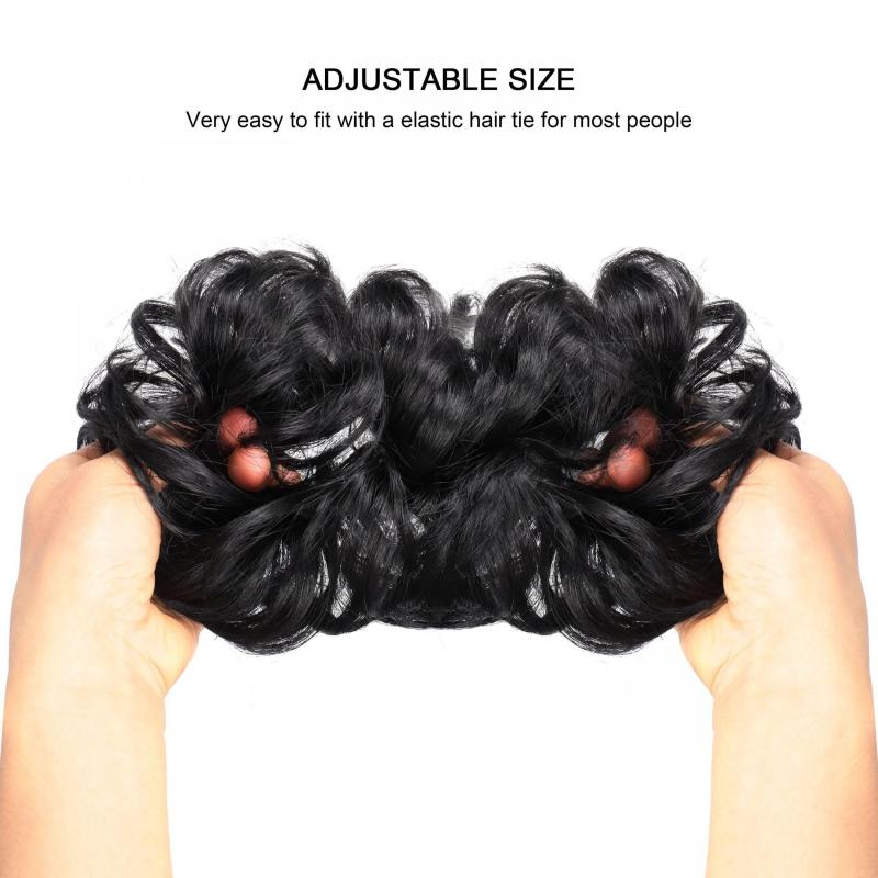 Messy Hair Bun Hair Piece Synthetic Curly Wavy Scrunchies Chignon Extension