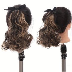 Wavy Ponytail Hair Extension Synthetic Fiber Curly Ponytail Hair Wig For Women